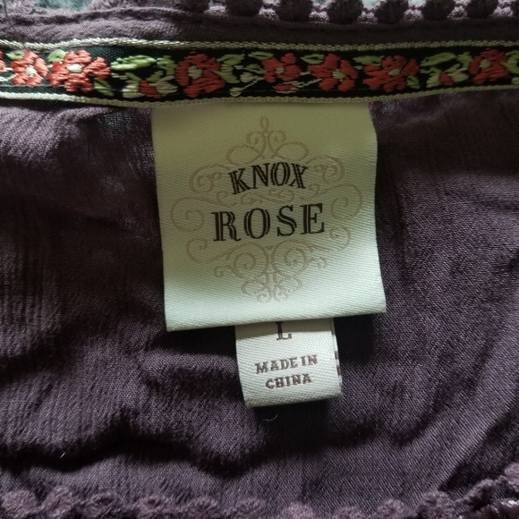 Large Knox Rose Purple Tank Blouse Boho Crochet - Picture 3 of 6
